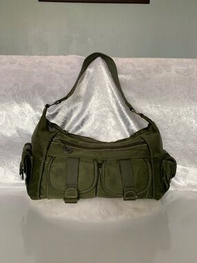 TRAVELON Nylon HOBO Ripe Olive Green Large